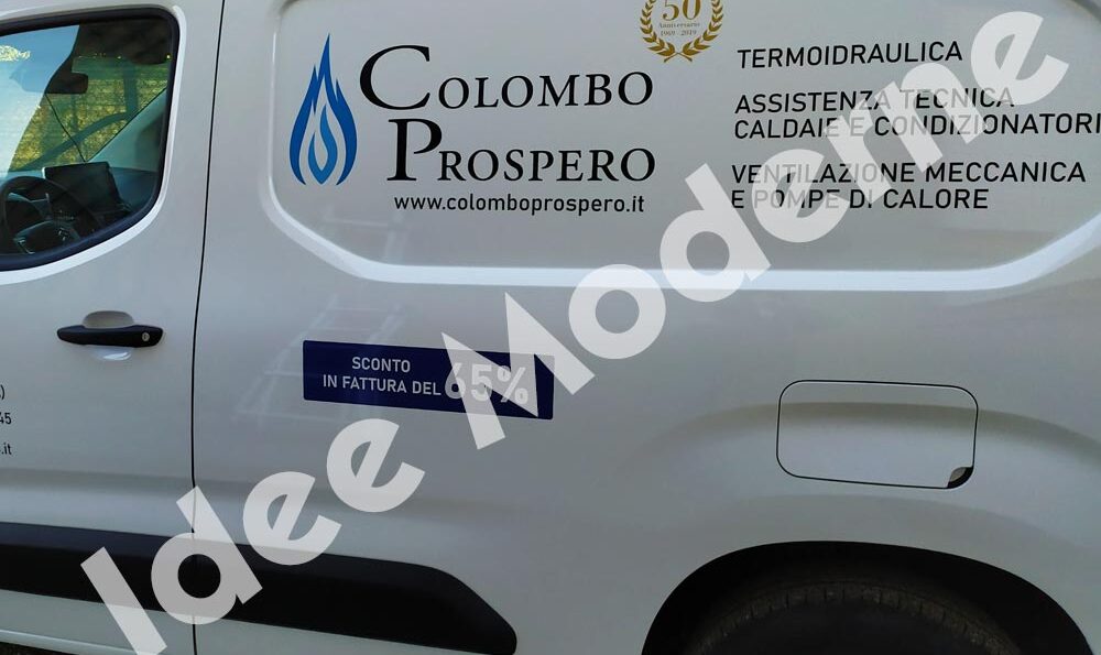 Decorazione furgone aziendale Legnano con scritte e logo