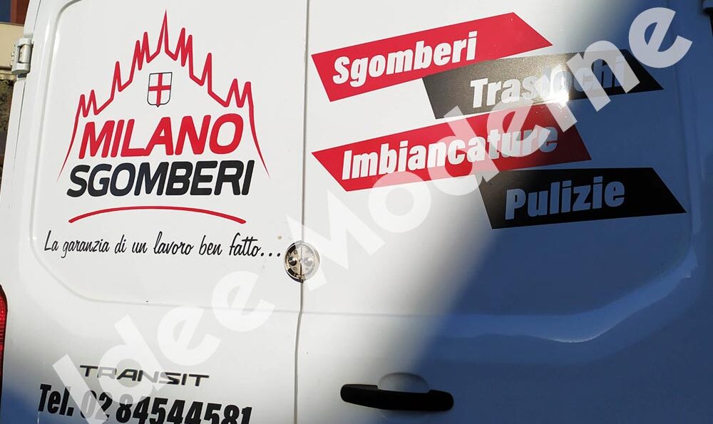 Applicazione grafica pubblicitaria su furgone aziendale Milano