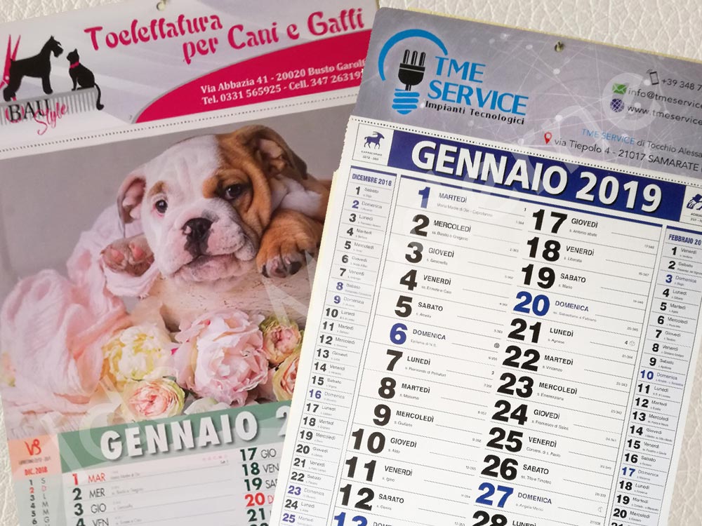 Calendario personalizzato aziendale con logo Varese Milano