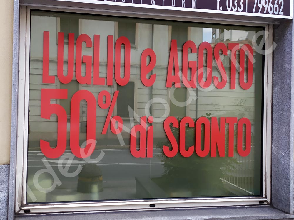 Lettere adesive in PVC per insegna negozio Varese Milano