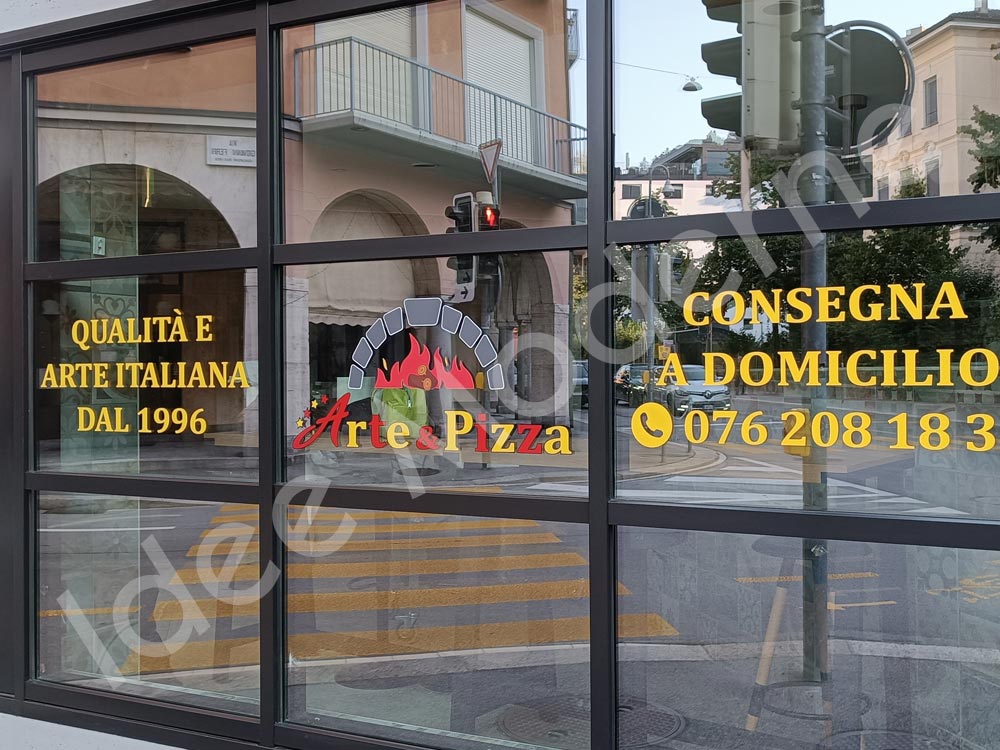 Scritte adesive personalizzate per azienda Canton Ticino