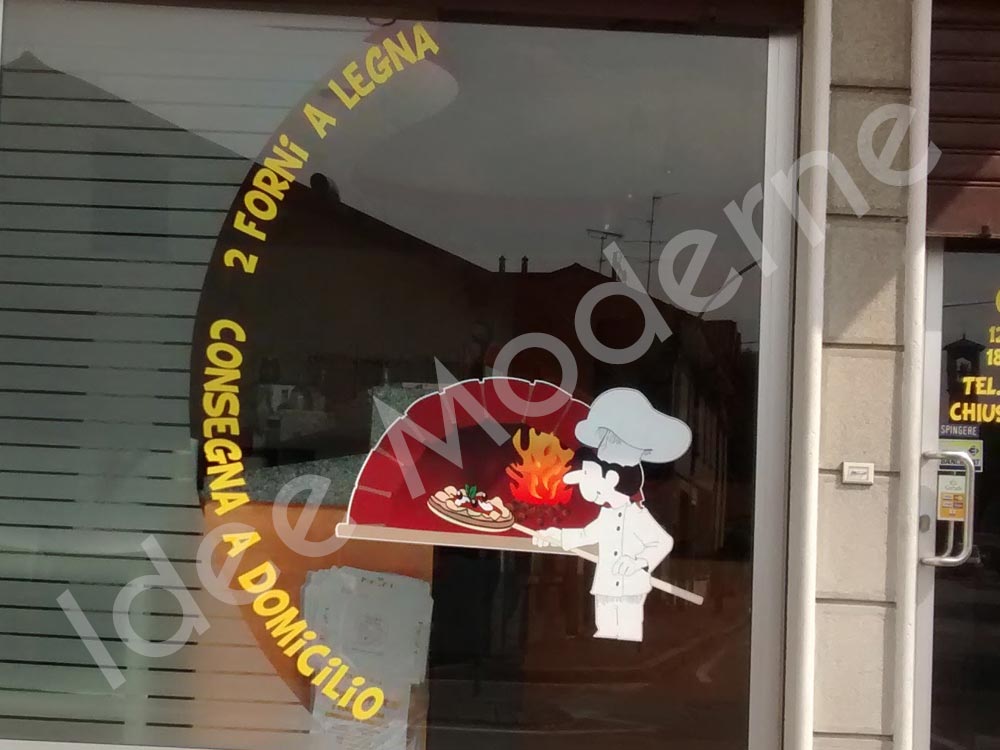 Scritte adesive in PVC per vetrina Gallarate