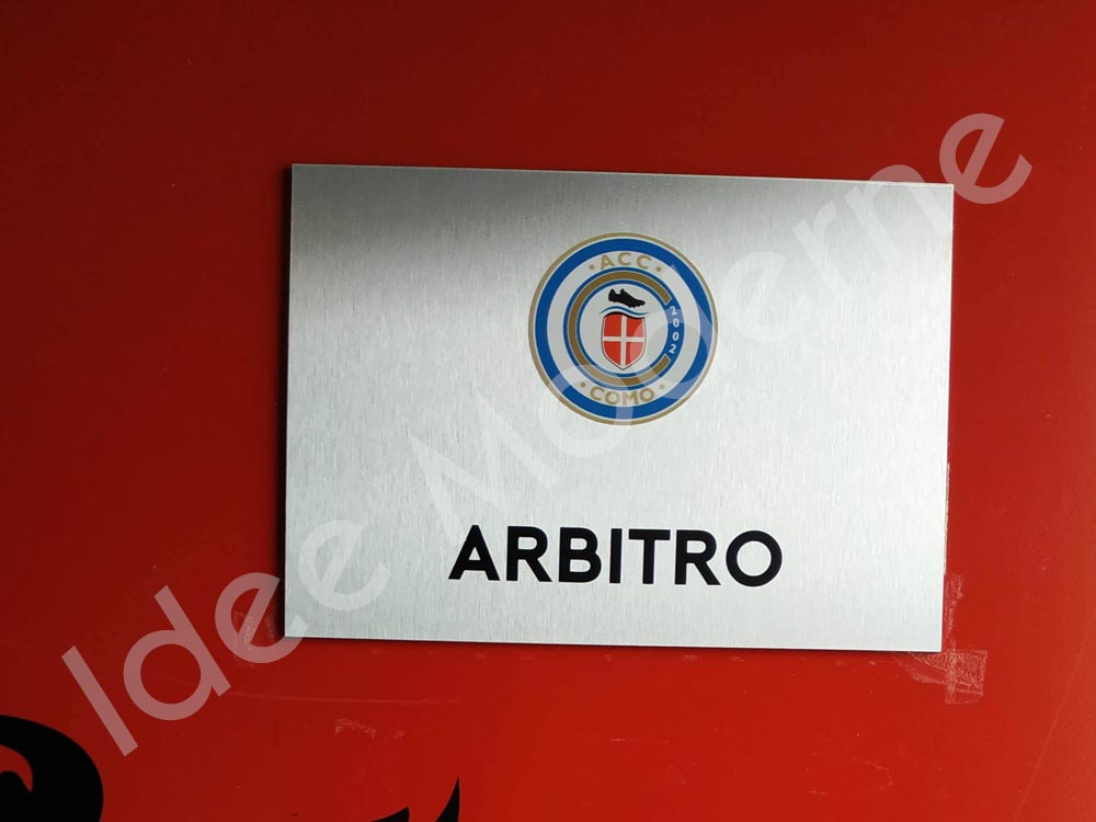 Targa in alluminio con logo aziendale personalizzata Varese