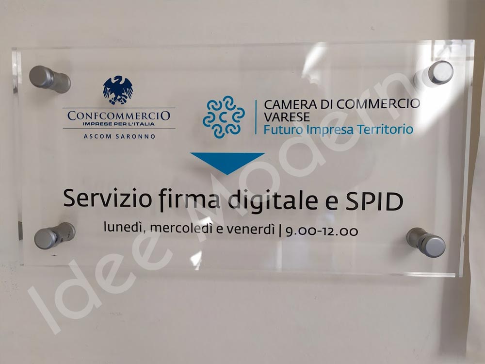 Targa in alluminio con logo aziendale personalizzata Varese
