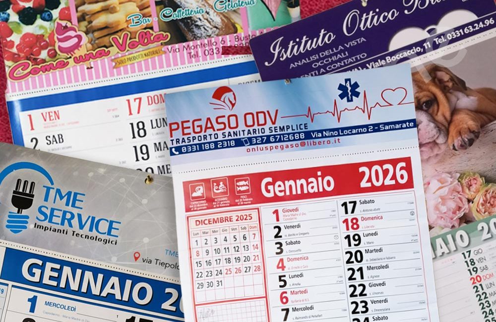 Calendario personalizzato aziendale con logo Varese Milano