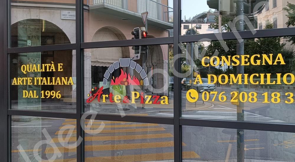Scritte adesive personalizzate per azienda Canton Ticino